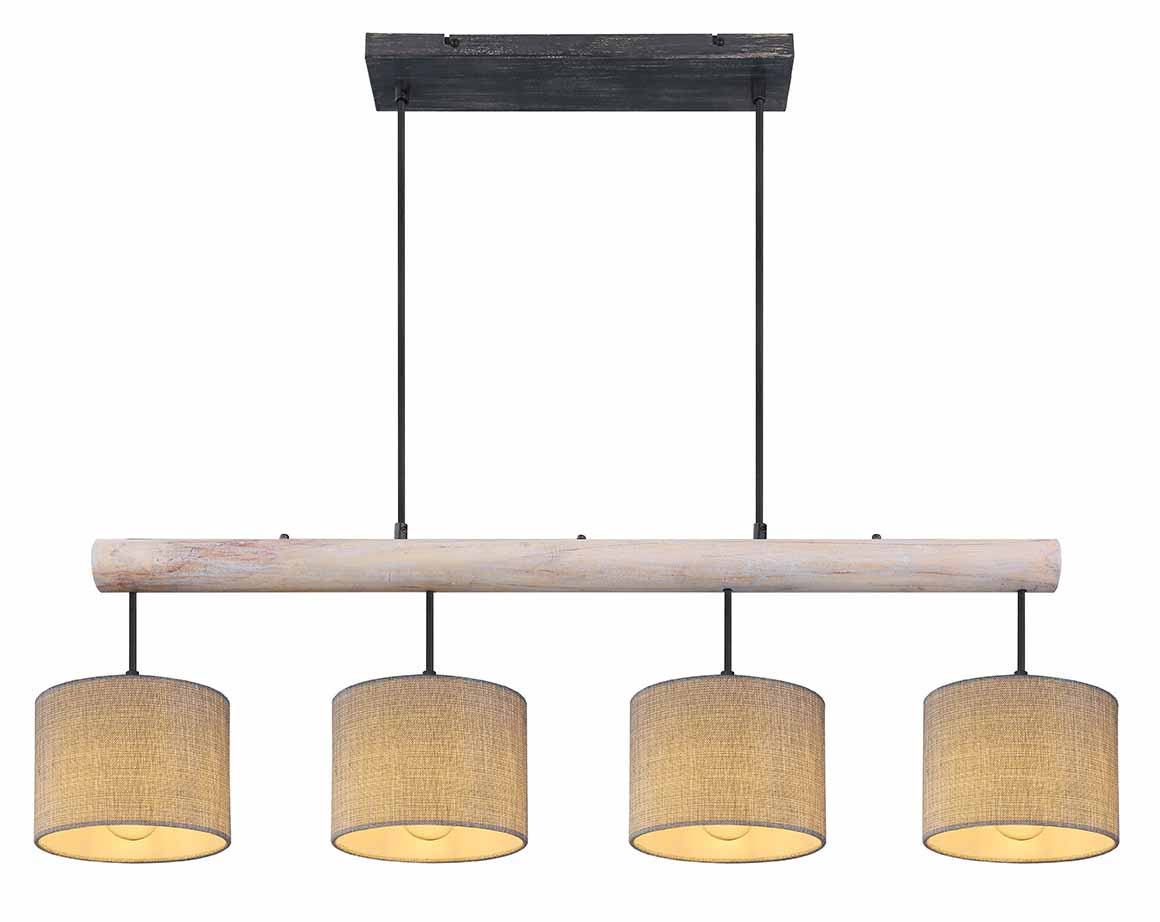 Lampes suspendues rondes rurales en métal noir Globo Roger – Image 2