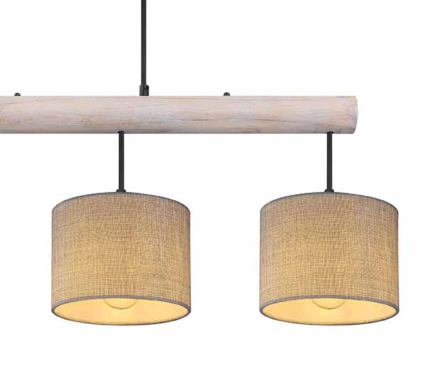 Lampes suspendues rondes rurales en métal noir Globo Roger – Image 3