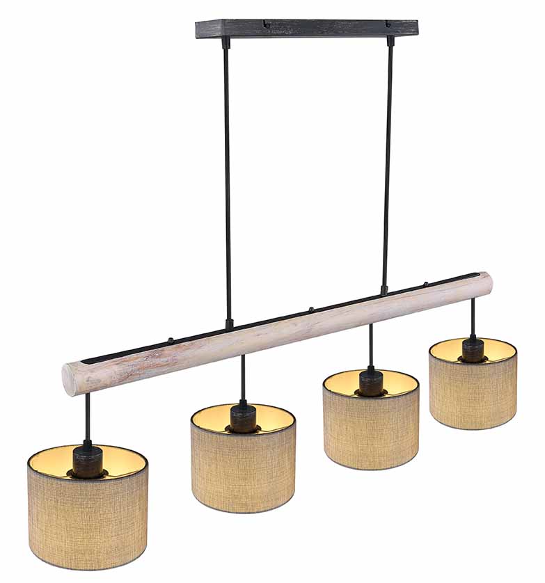 Lampes suspendues rondes rurales en métal noir Globo Roger – Image 4