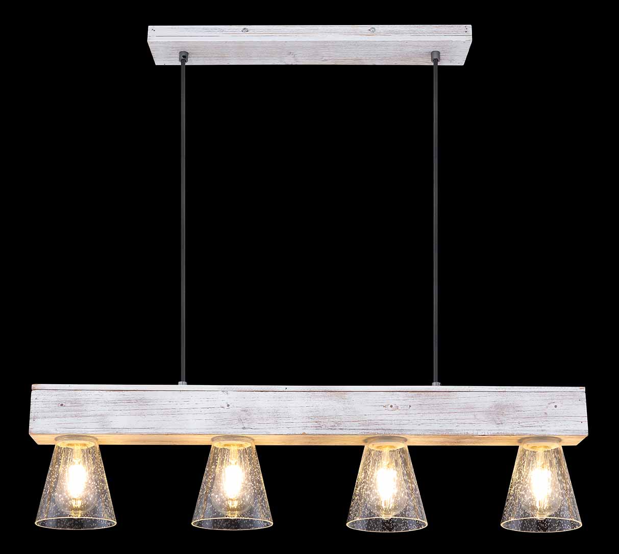 Lampes suspendues rurales en bois transparent Globo Charly – Image 5