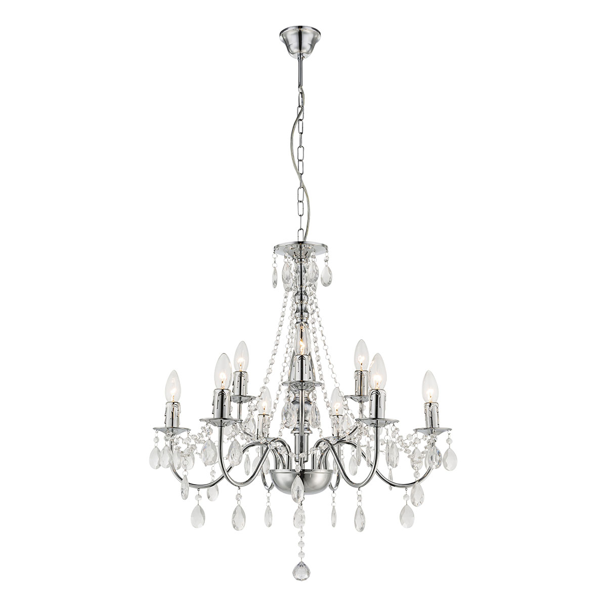 lustre-baroque-9-lumières-chrome-globo-william-63129-9
