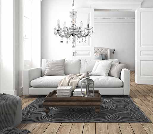 Lustre chromé 5 lumières métal/acrylique Globo Cuimbra II – Image 2