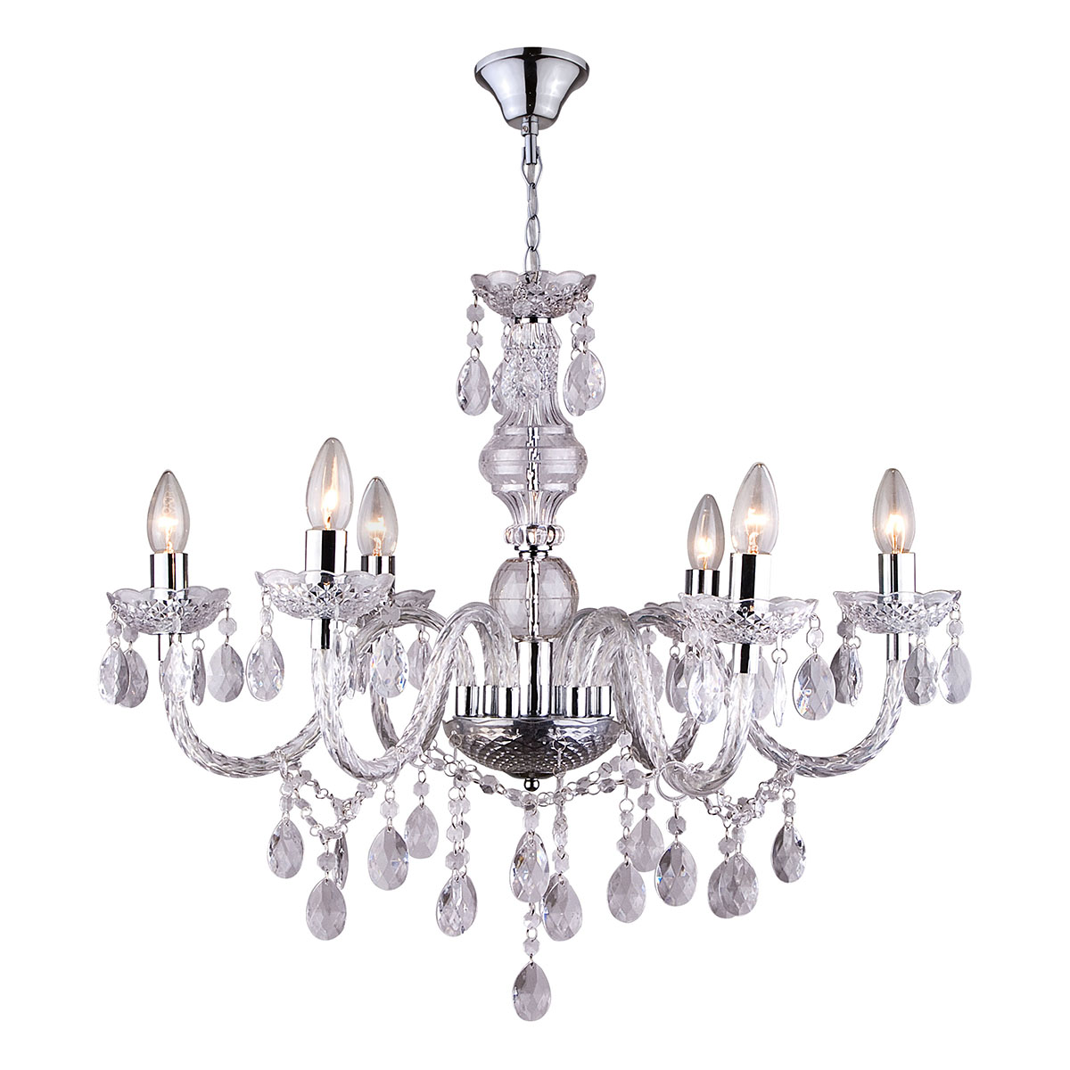 lustre-métal/acrylique-6-lumières-chrome-globo-cuimbra-i-63116-6