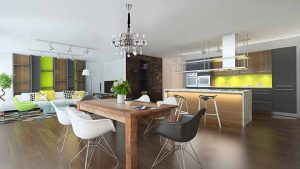 Alternative view of Lustre moderne 6 lumières chrome Globo Dunja