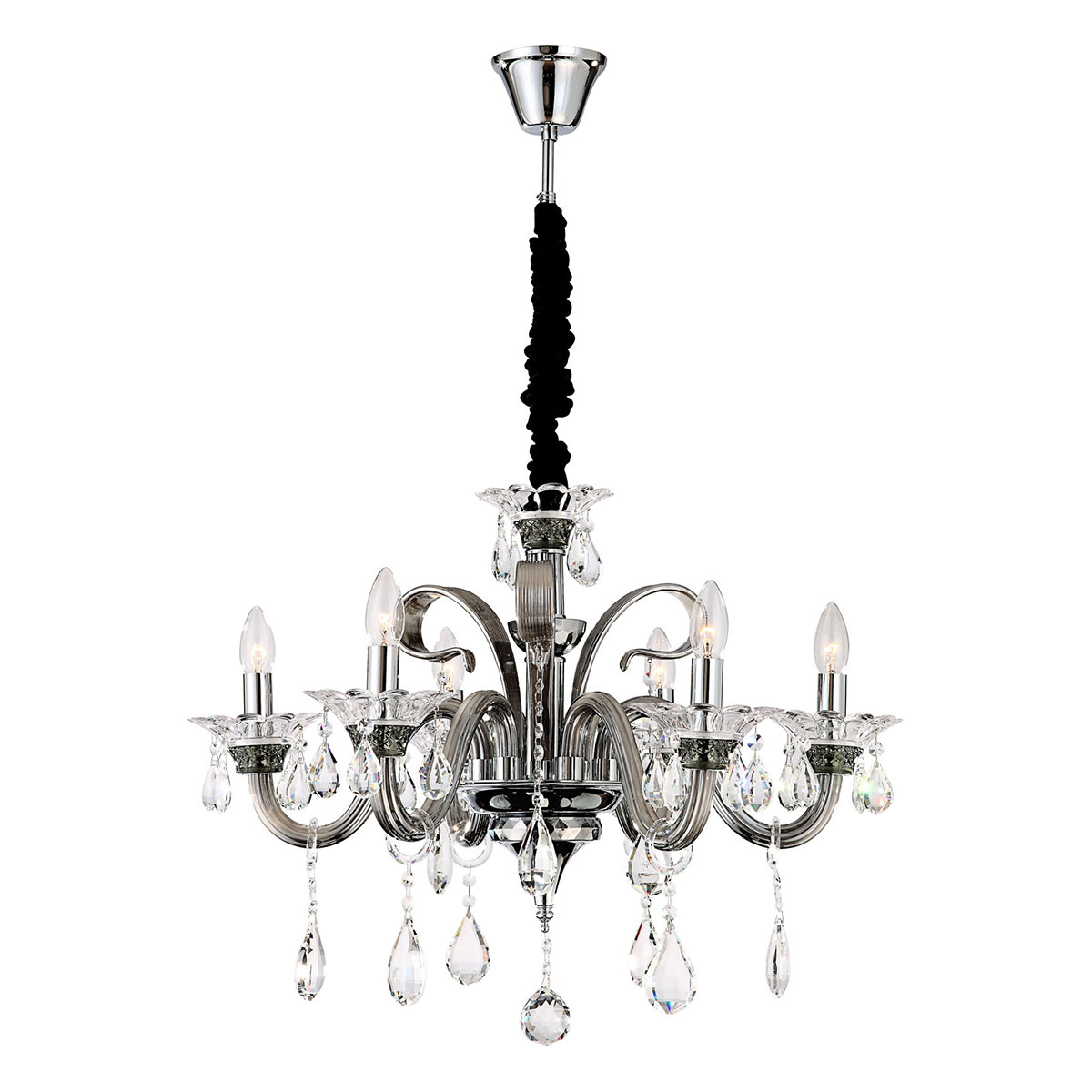 lustre-moderne-6-lumières-chrome-globo-dunja-64104-6