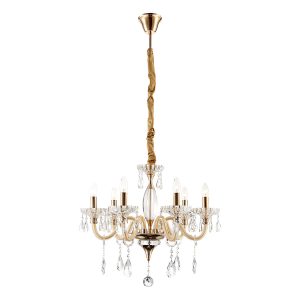 lustre-moderne-doré-6-lumières-globo-melissa-64109-6