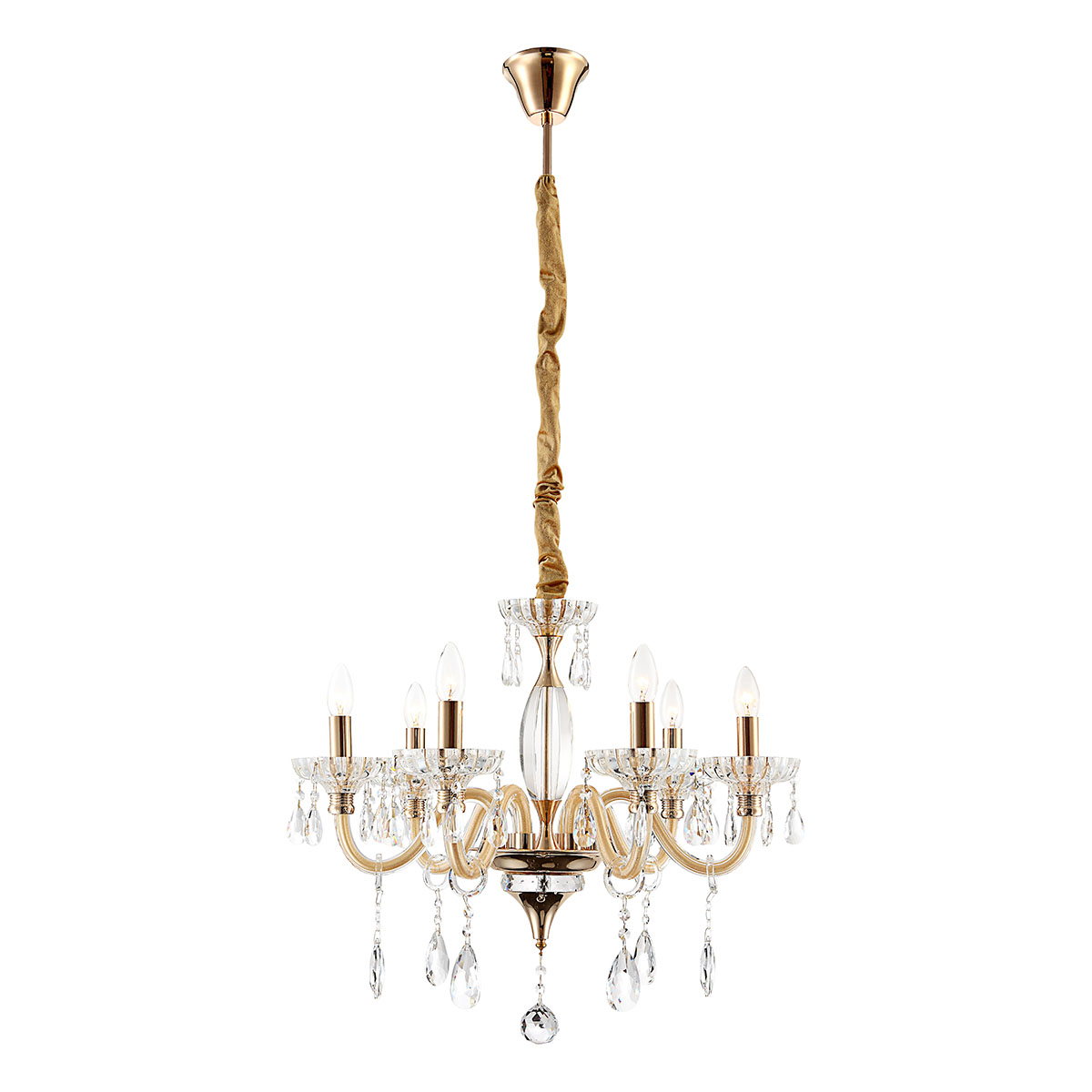 lustre-moderne-doré-6-lumières-globo-melissa-64109-6