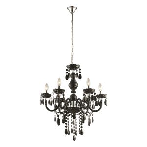 lustre-noir-6-lumières-métal/acrylique-globo-cuimbra-i-63110-6