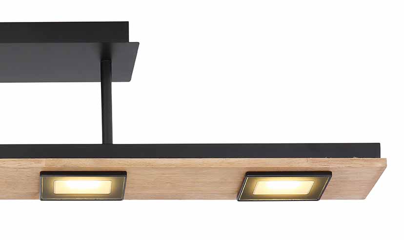 Plafonnier 4 lumières brun/noir horizontal Globo Joya – Image 3