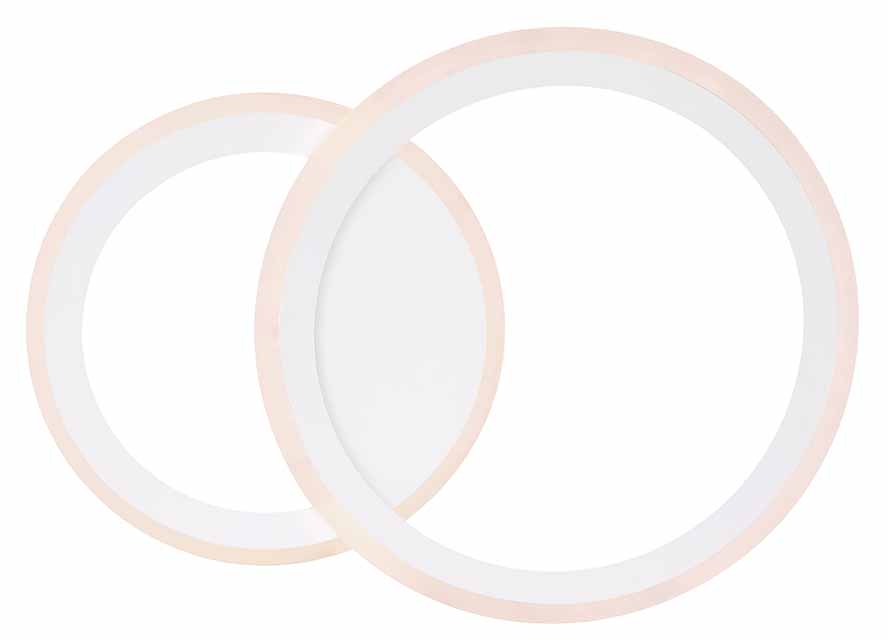 Plafonnier blanc métal/acrylique double anneau Globo Fenna – Image 3