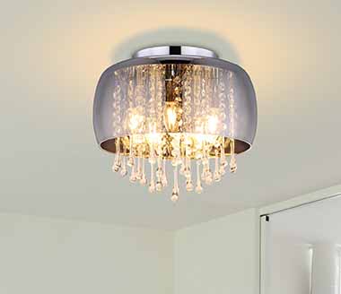 Plafonnier classique en métal chromé Globo Kalla – Image 4