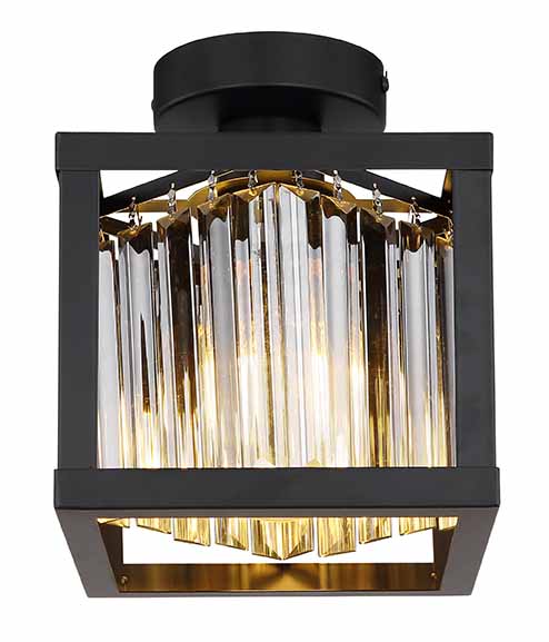 Plafonnier classique noir carré Globo Mathilde – Image 2