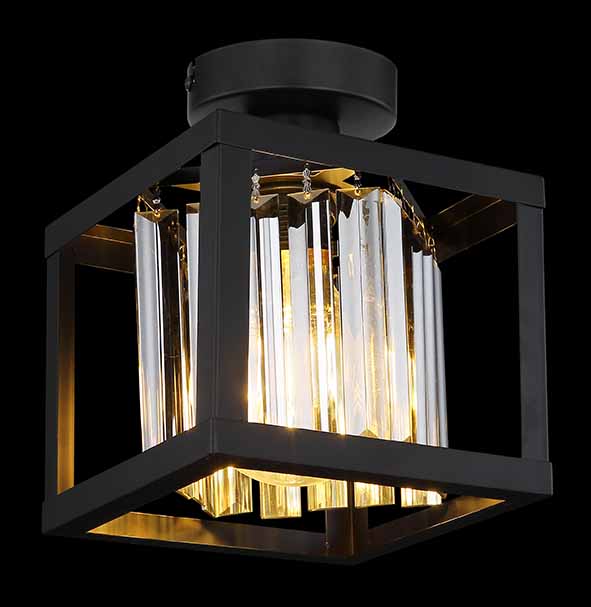 Plafonnier classique noir carré Globo Mathilde – Image 3