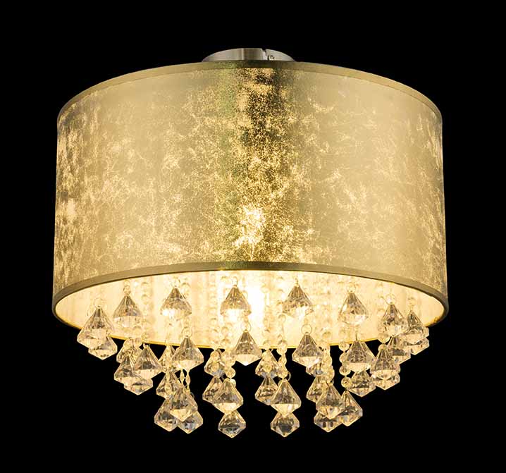 Plafonnier rond classique en nickel Globo Amy – Image 2