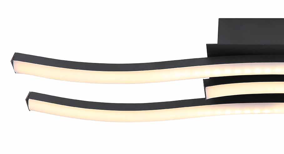 Plafonnier design noir ondulé Globo Kasimir – Image 4