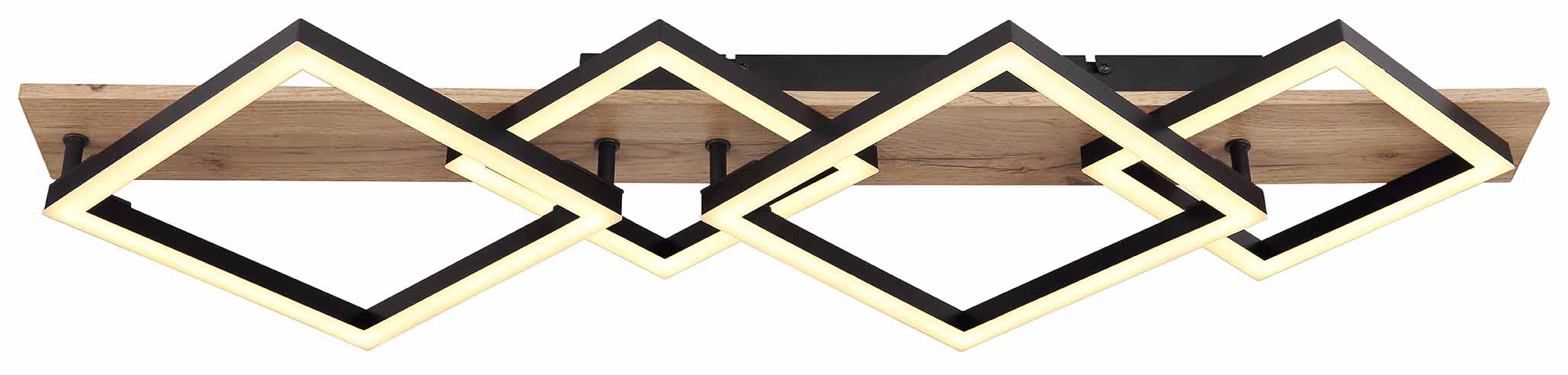Plafonnier géométrique 3 lumières noir/brun Globo Beatrix – Image 2