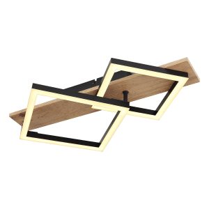 plafonnier-géométrique-noir/brun-métal/mdf-globo-beatrix-67294d1