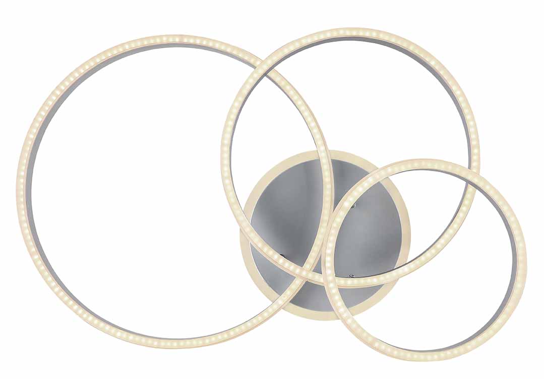 Plafonnier moderne cercles en métal gris Globo Rubio – Image 2