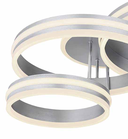 Plafonnier moderne cercles en métal gris Globo Rubio – Image 3