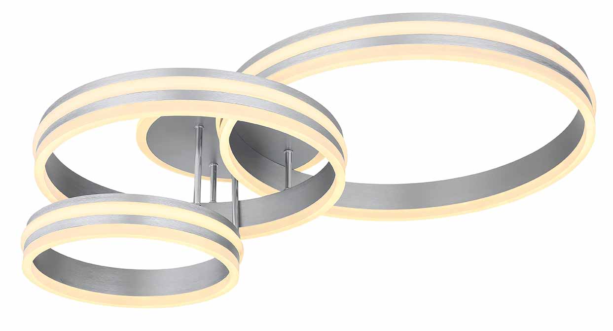 Plafonnier moderne cercles en métal gris Globo Rubio – Image 4