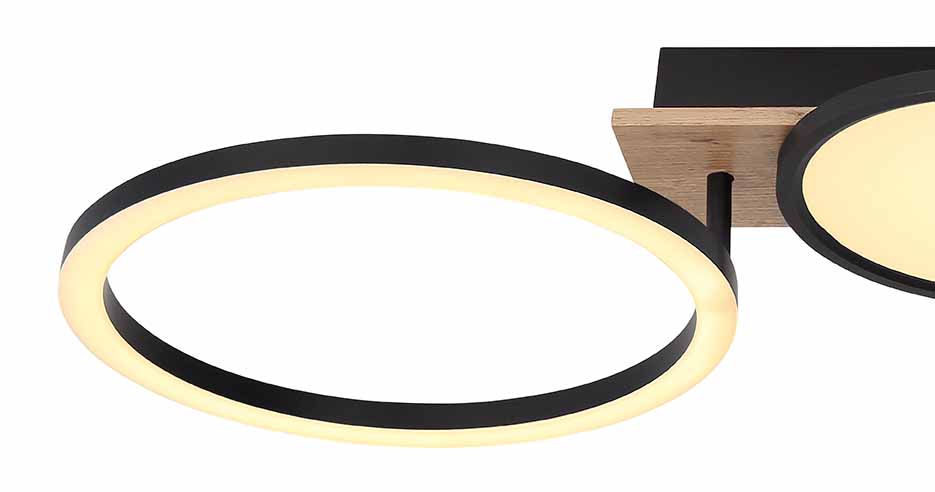 Plafonnier moderne cercles noirs Globo Bossy – Image 4