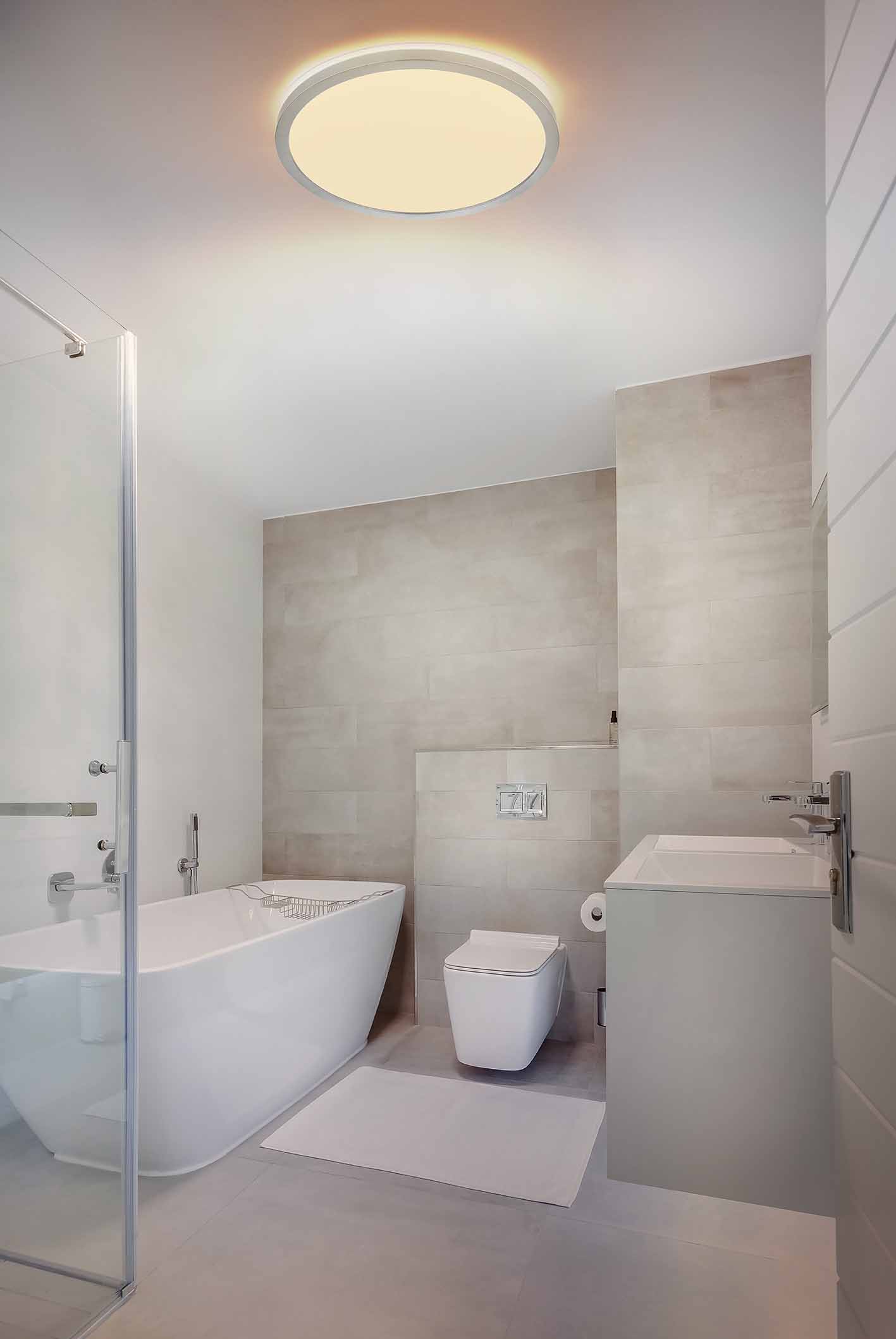 Plafonnier moderne en plastique nickelé Globo Sapana – Image 3