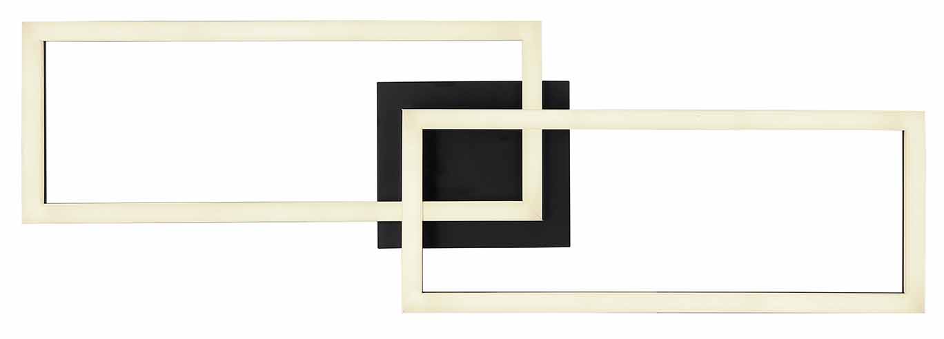Plafonnier moderne rectangulaire noir Globo Tatjana – Image 3