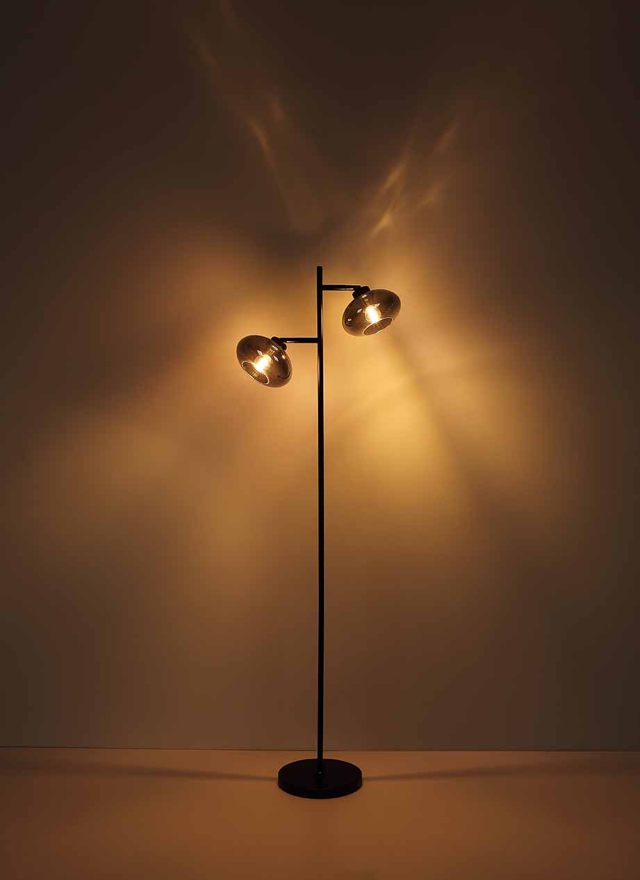 Plafonnier moderne rond en métal noir Globo Shaun – Image 3