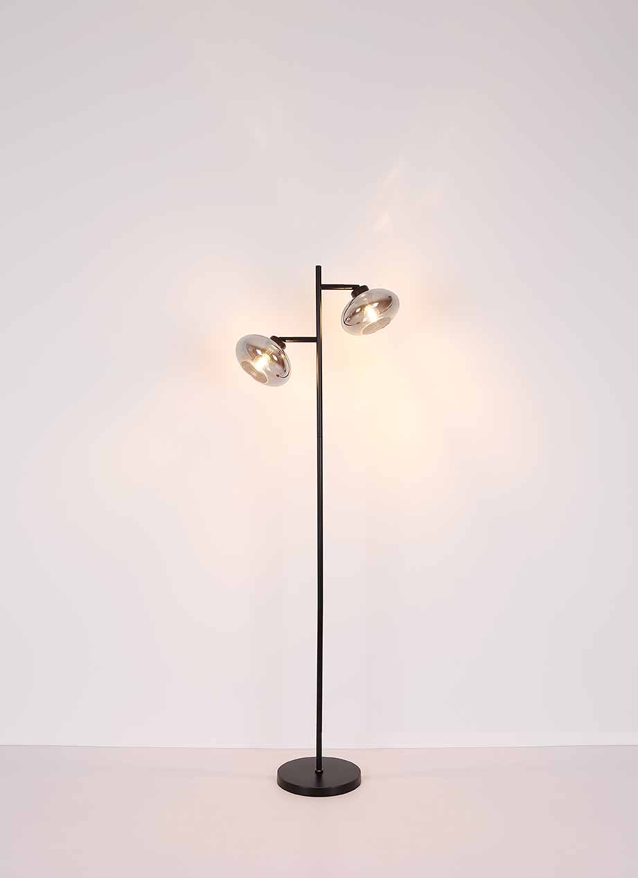 Plafonnier moderne rond en métal noir Globo Shaun – Image 4