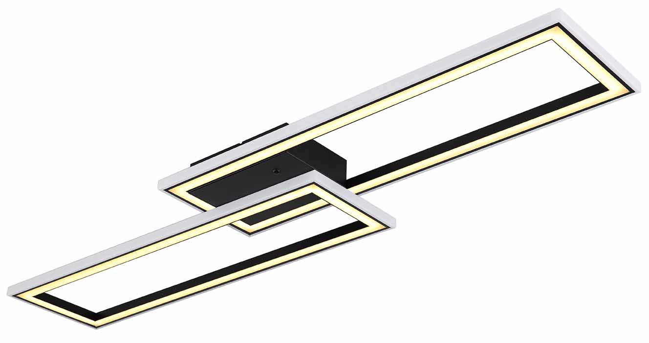 Plafonnier multifonction double rectangle noir Globo Mirella – Image 4