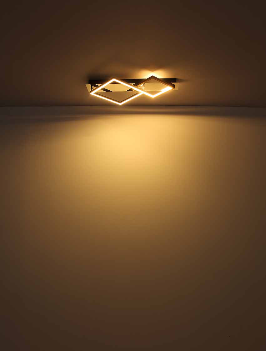 Plafonnier noir/doré 3 lumières, formes losanges Globo Lesina – Image 4