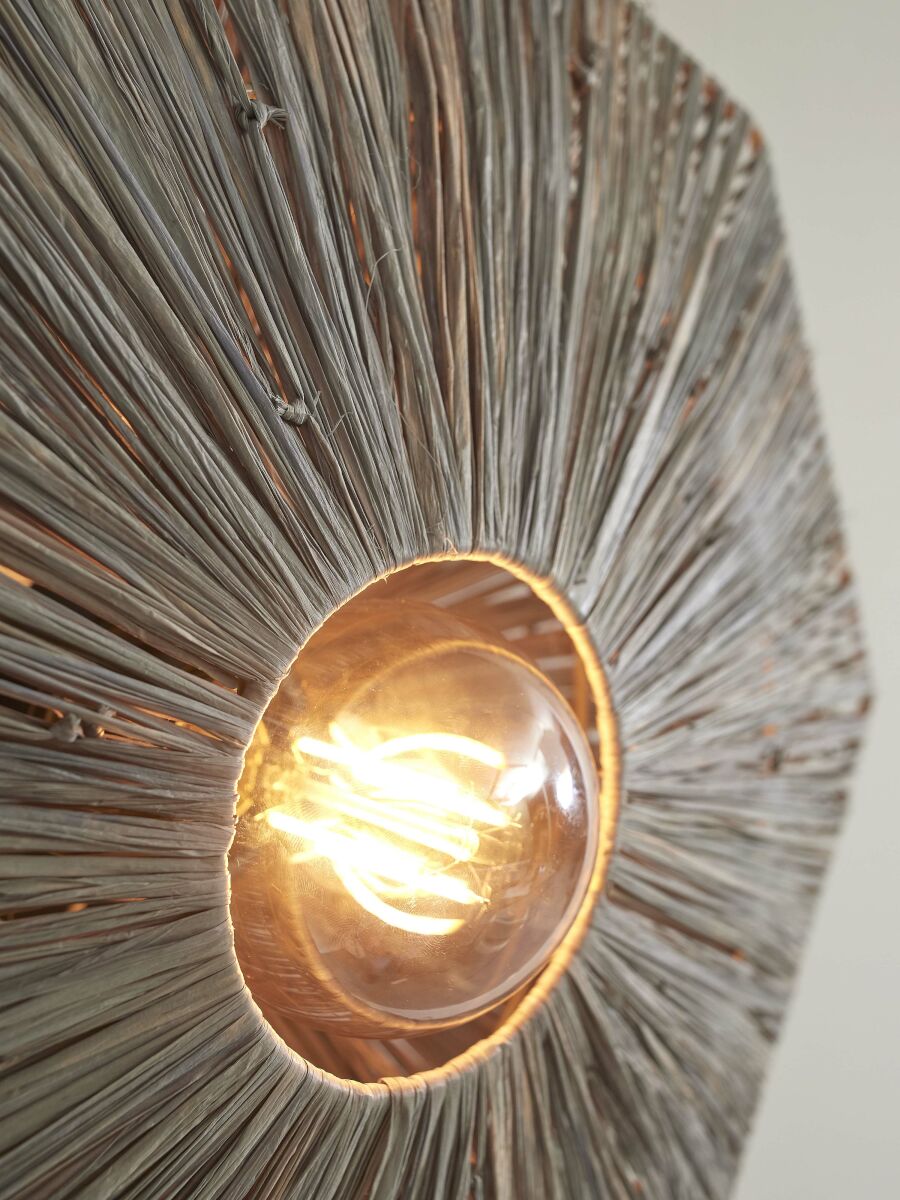 Plafonnier raphia gris octogonal GOOD&MOJO Panama – Image 3