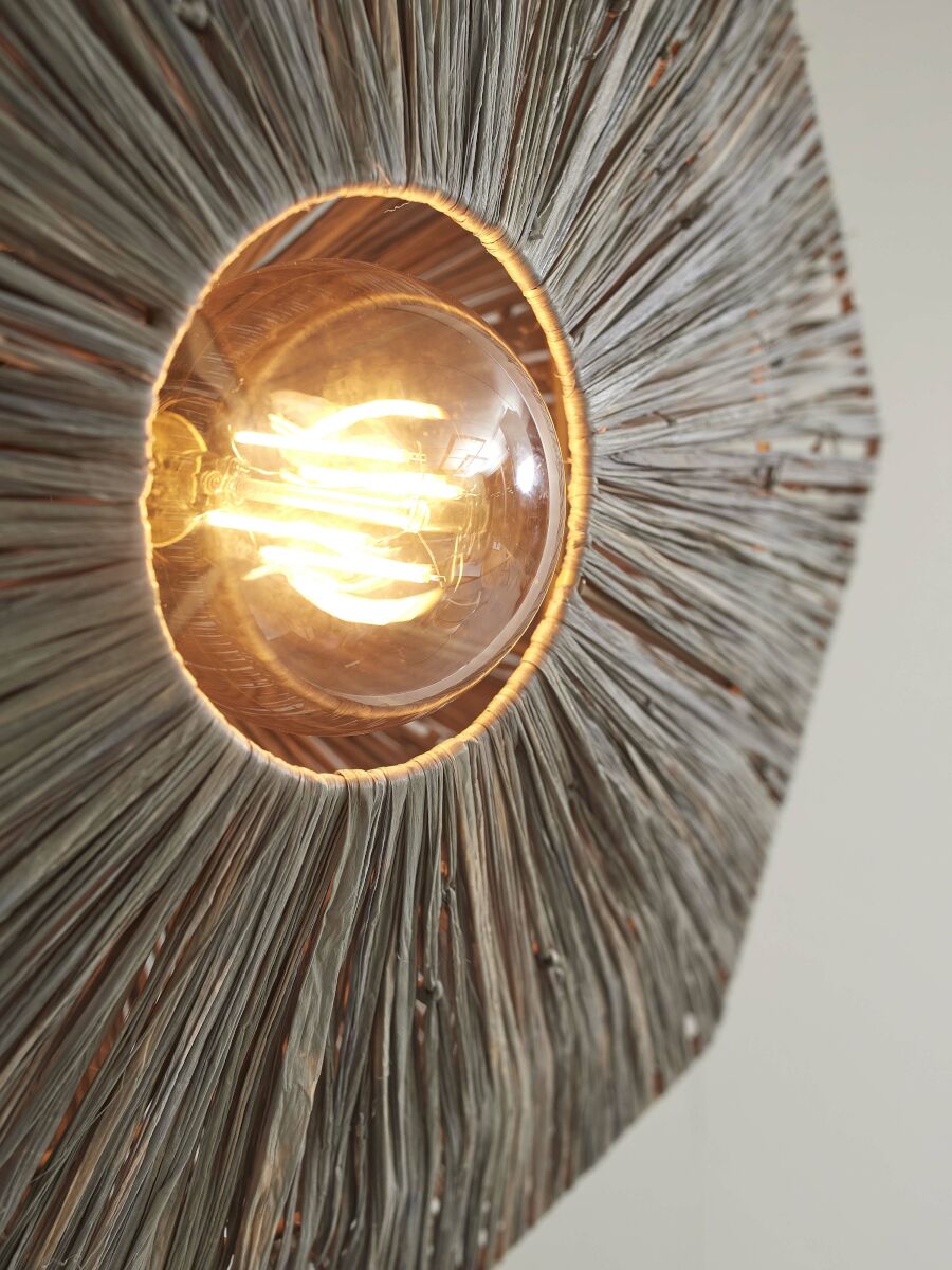 Plafonnier raphia gris octogonal GOOD&MOJO Panama – Image 4