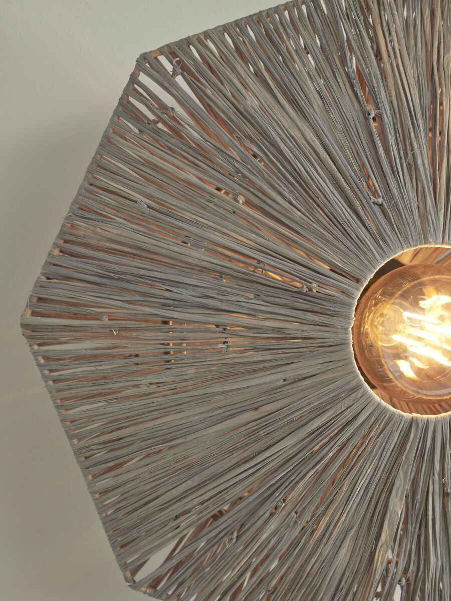 Plafonnier raphia gris octogonal GOOD&MOJO Panama – Image 5