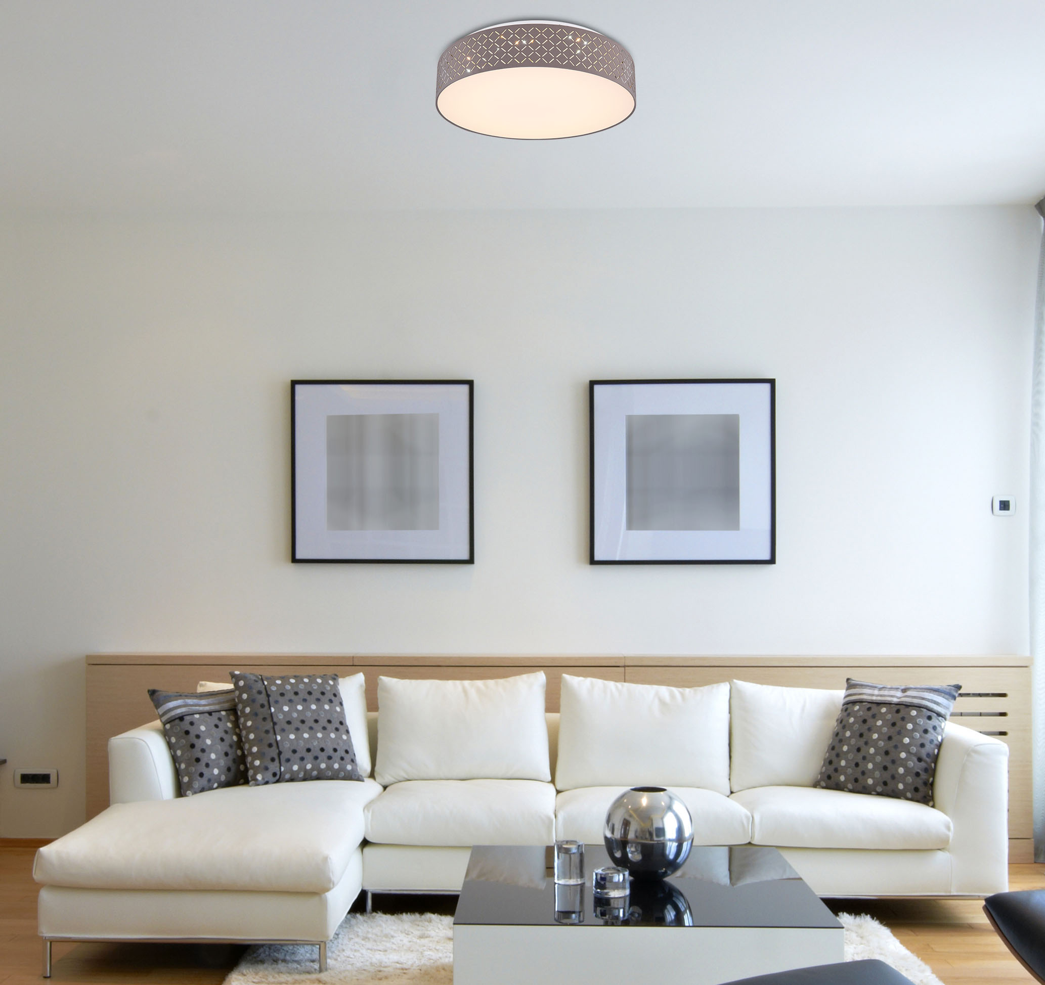 Plafonnier rétro en métal blanc Globo Cindy – Image 2