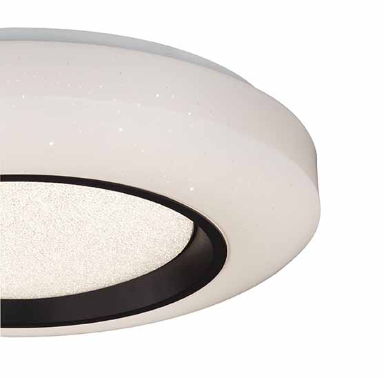 Plafonnier rond blanc/noir avec lumière filtrée Globo Gello – Image 3