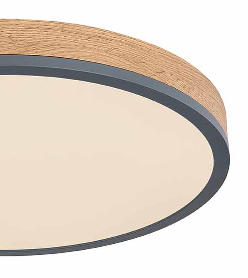 Plafonnier rural gris rond Globo Doro – Image 3