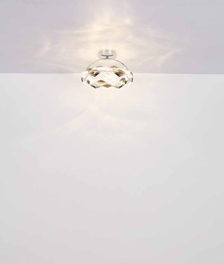 Plafonnier tressé cristal acrylique chrome/gris fumé Globo Karilion – Image 4