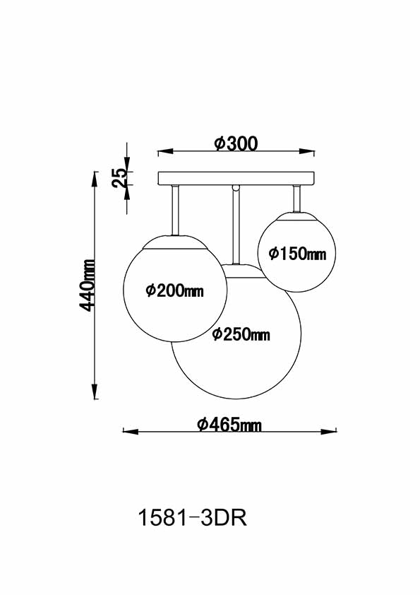 Plafonniers classiques en métal nickelé Globo Joel – Image 2