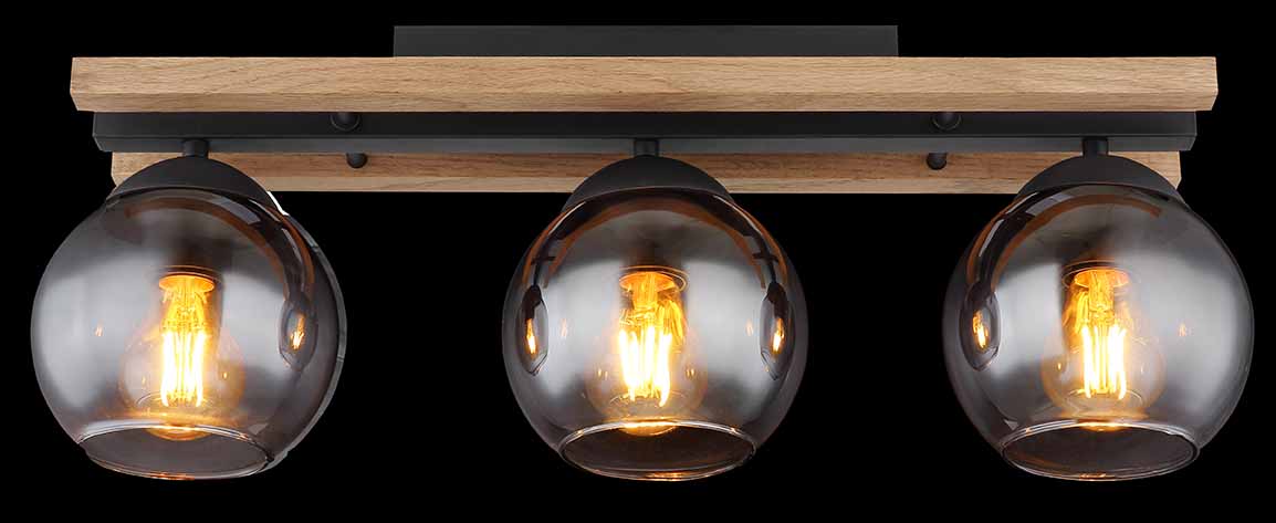 Plafonniers ruraux noirs en métal Globo Conni – Image 4