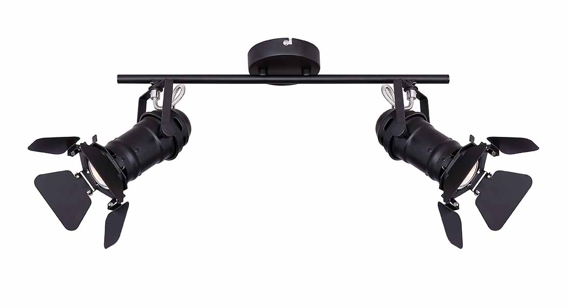 Spot 2 lumières projecteur de film noir industriel Globo Egon – Image 2