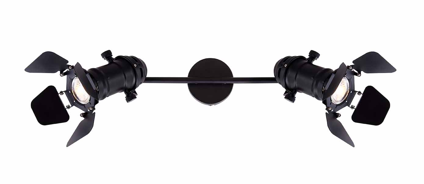 Spot 2 lumières projecteur de film noir industriel Globo Egon – Image 3