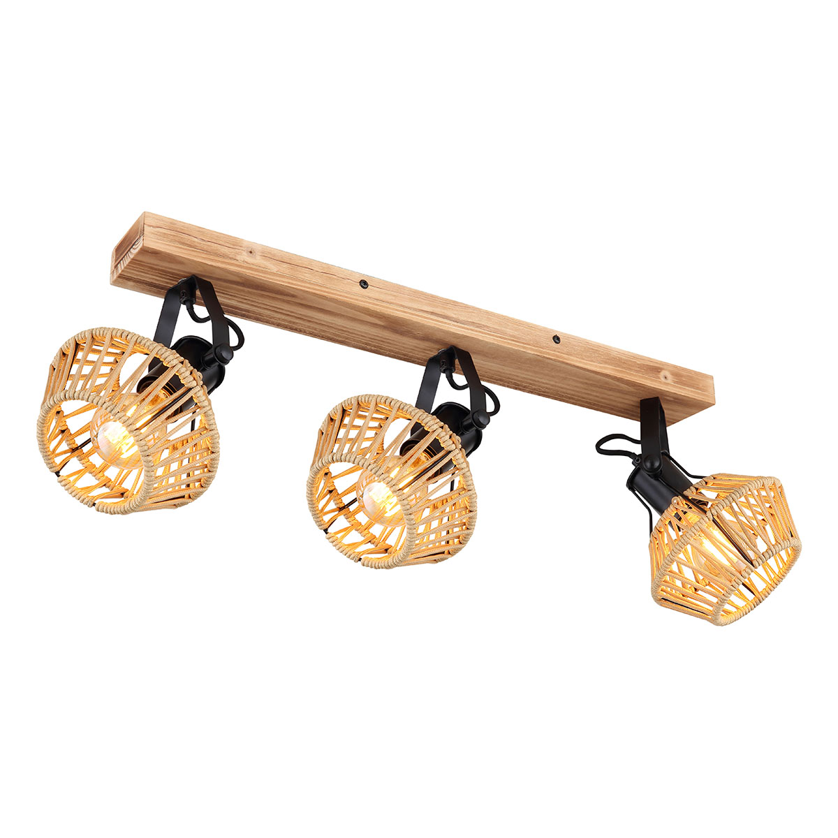 spot-3-têtes-brun/naturel-en-tissu-de-chanvre-globo-valli-54043-3