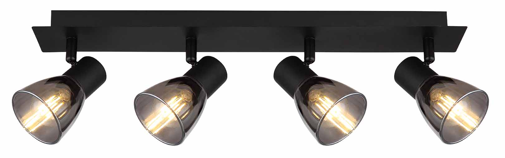Spot 4 têtes noir verre fumé Globo Claude – Image 2