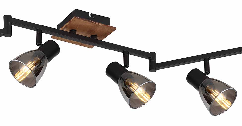 Spot 6 têtes brun verre fumé Globo Claude – Image 2