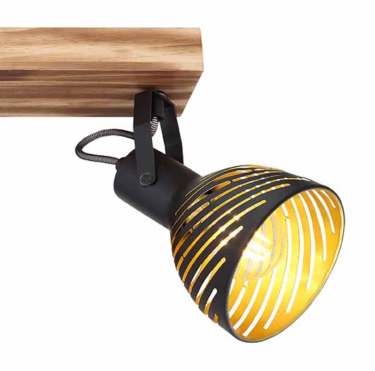 Spot brun/noir 3 lumières doublé or Globo Lenna – Image 4