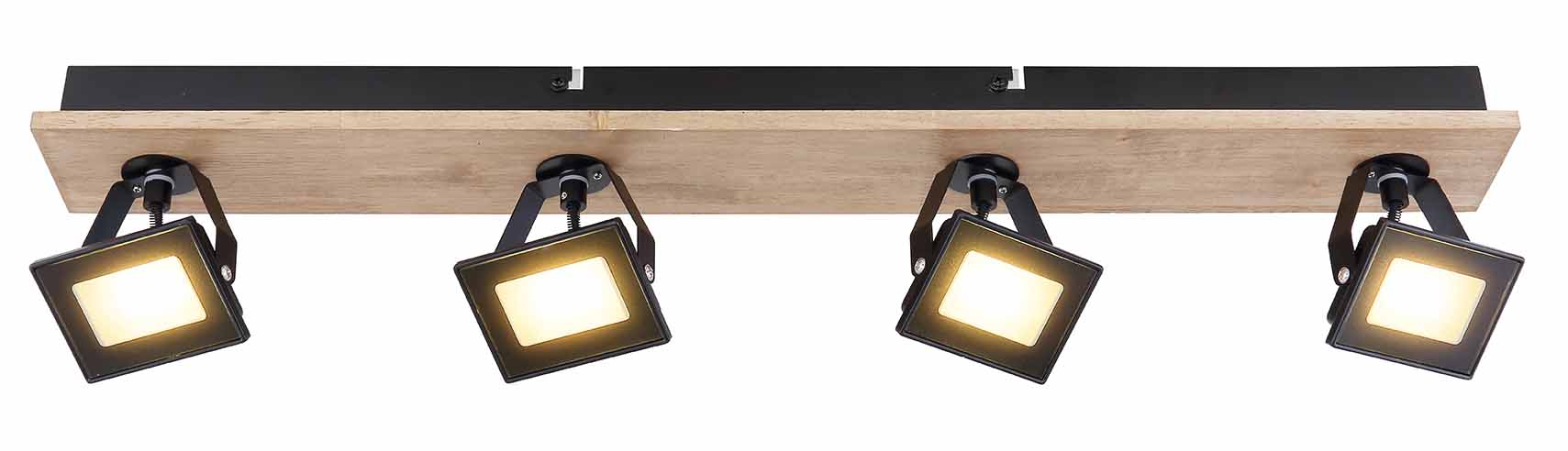 Spot campagnard 4 lumières pivotant brun/noir Globo Joya – Image 2