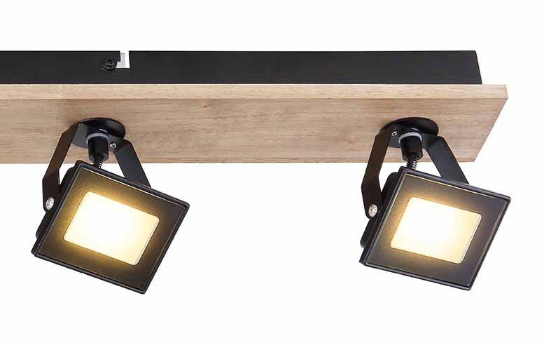 Spot campagnard 4 lumières pivotant brun/noir Globo Joya – Image 4