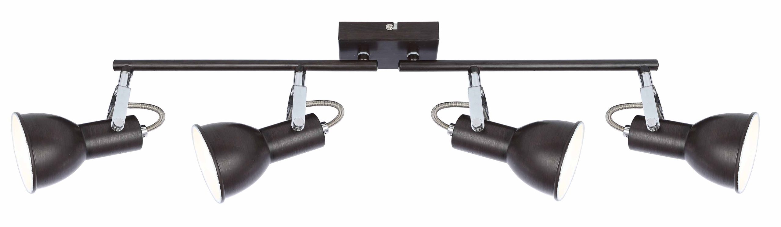 Spot industriel 4 lumières lanterne brun/chrome Globo Fargo – Image 2