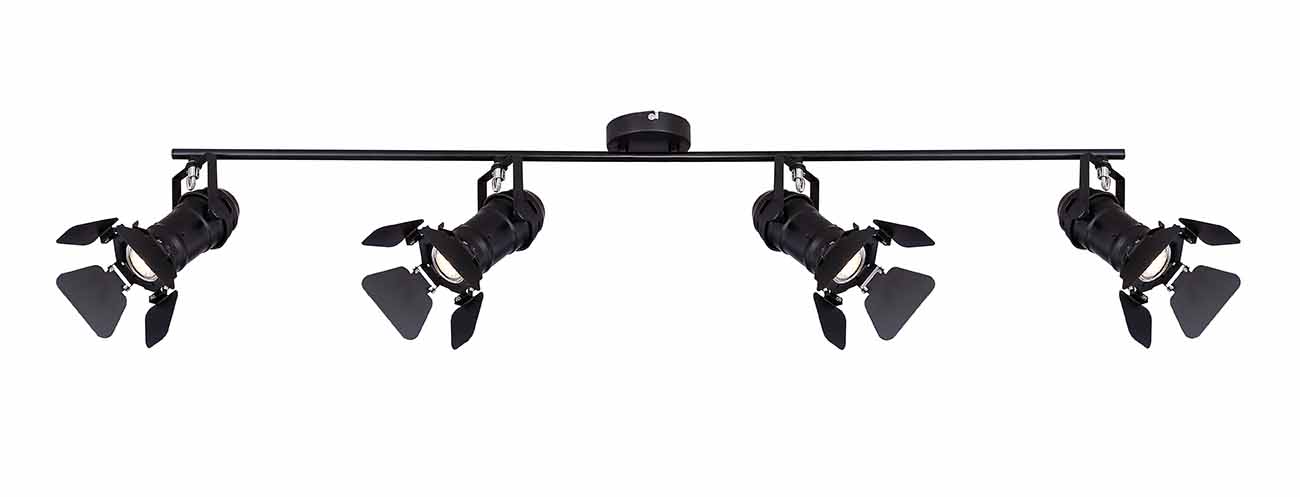 Spot industriel noir 4 lumières projecteur de film Globo Egon – Image 2